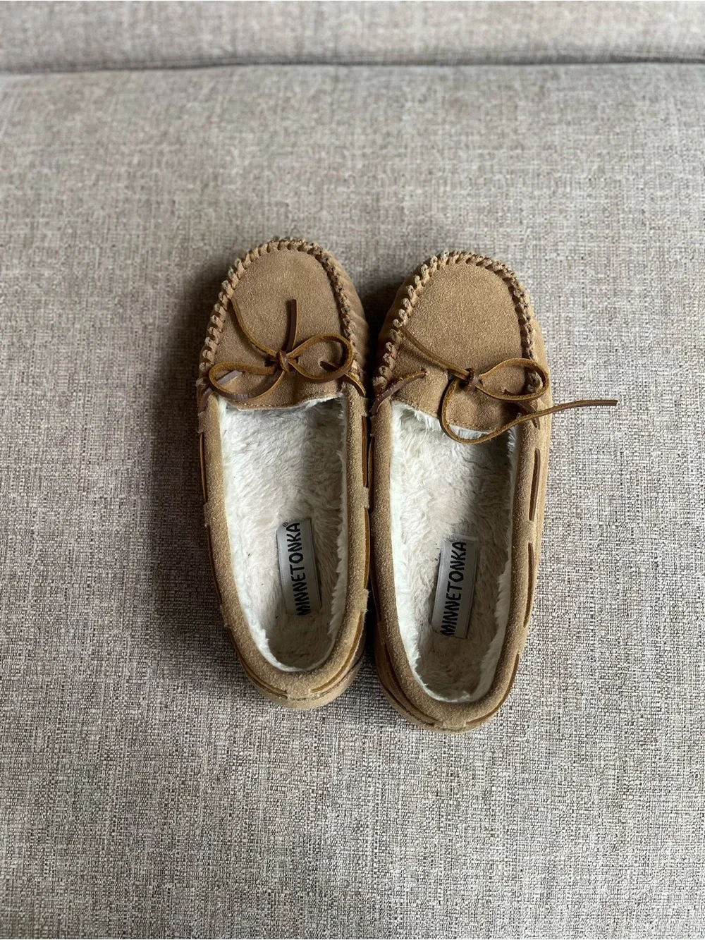 Minnetonka Tan Moccasin Slippers